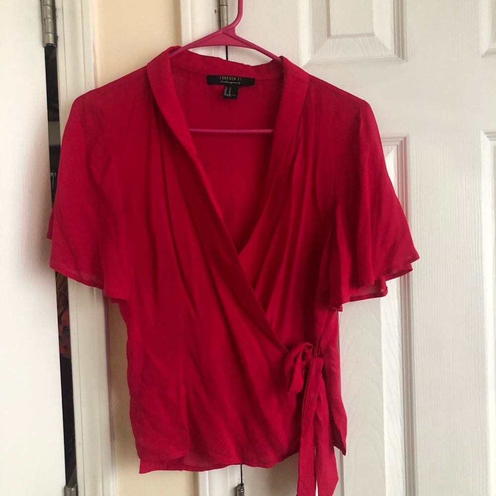 F21 Wrap blouse🥰 Super cute! Wore once